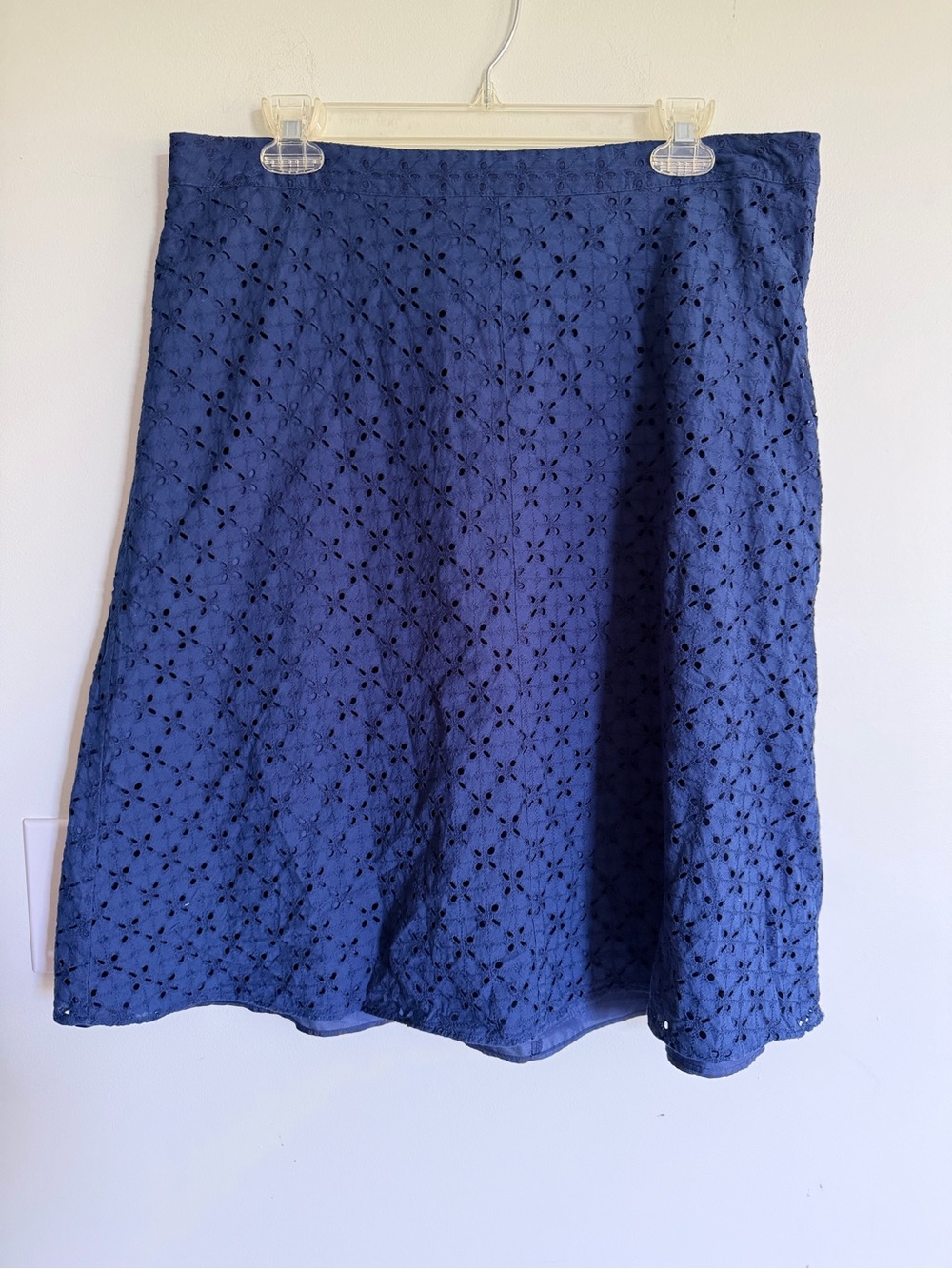 Liz Claiborne Career Navy Eyelet A-Line Skirt Business Casual Professional